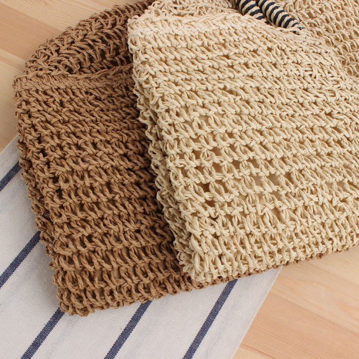 Handmade straw shoulder bag with structured design Kalsten