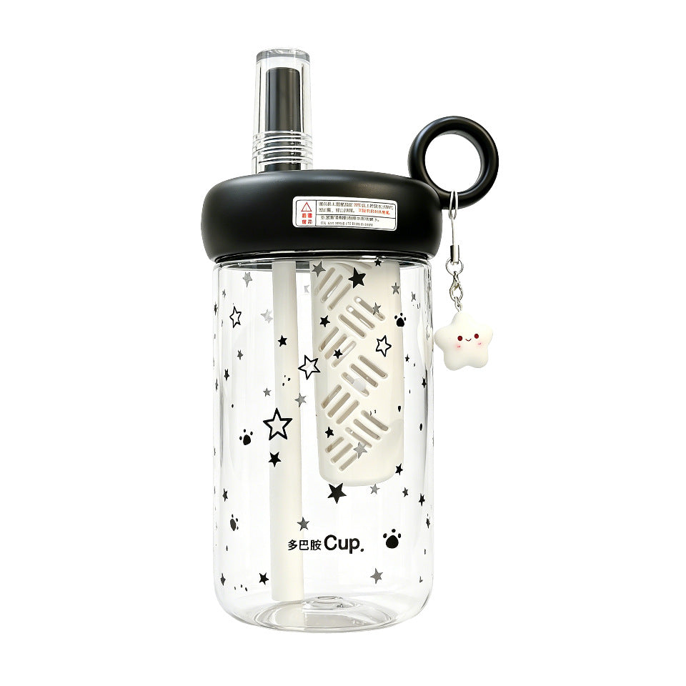 Women’s drinking bottle with integrated fruit filter and charming pendant Kalsten