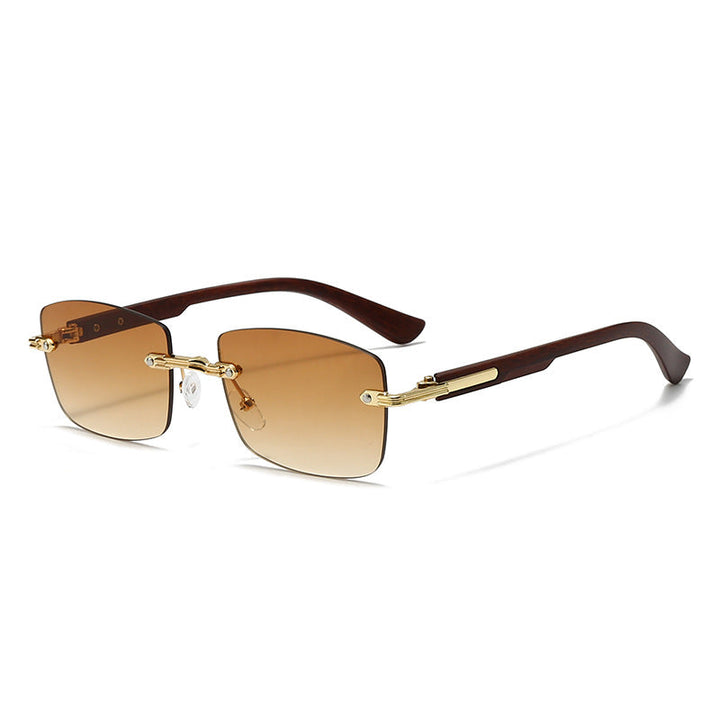 Women's fashionable square sunglasses with elegant wooden accents Kalsten