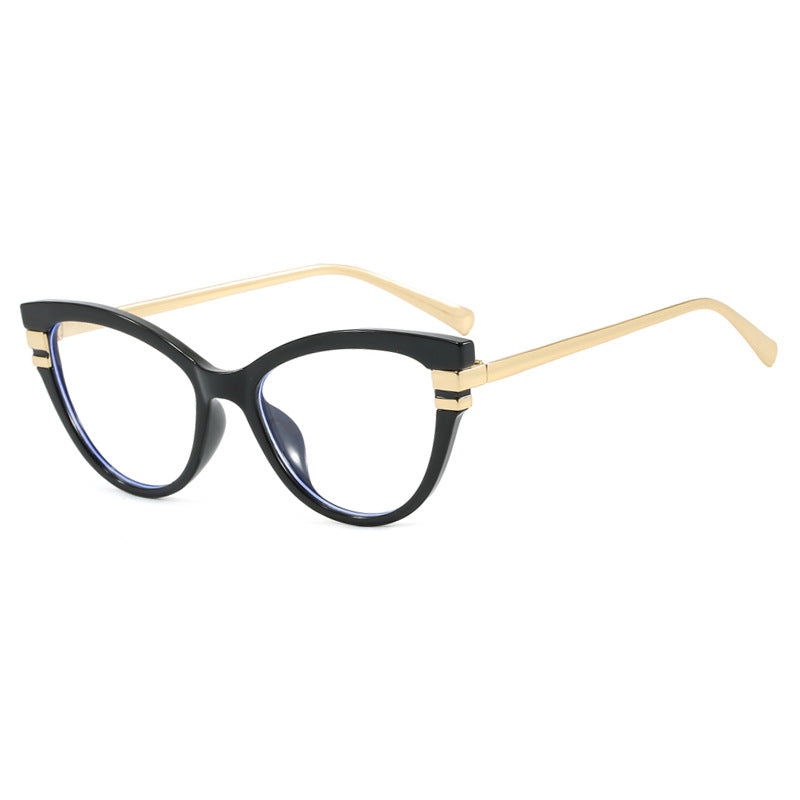 Ladies Cat-Eye Sunglasses with Elegant Plastic Frame and Golden Accents Kalsten