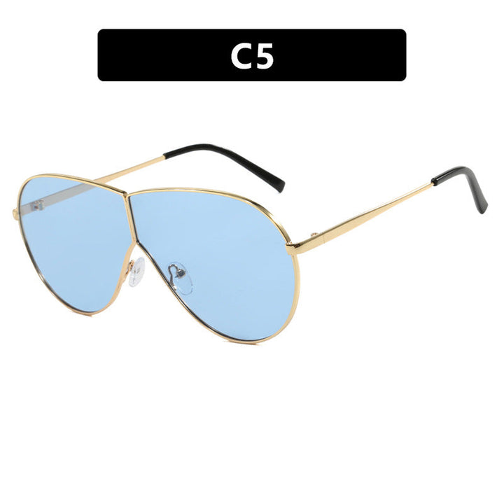 Women's pilot sunglasses with elegant golden frame and blue lenses Kalsten