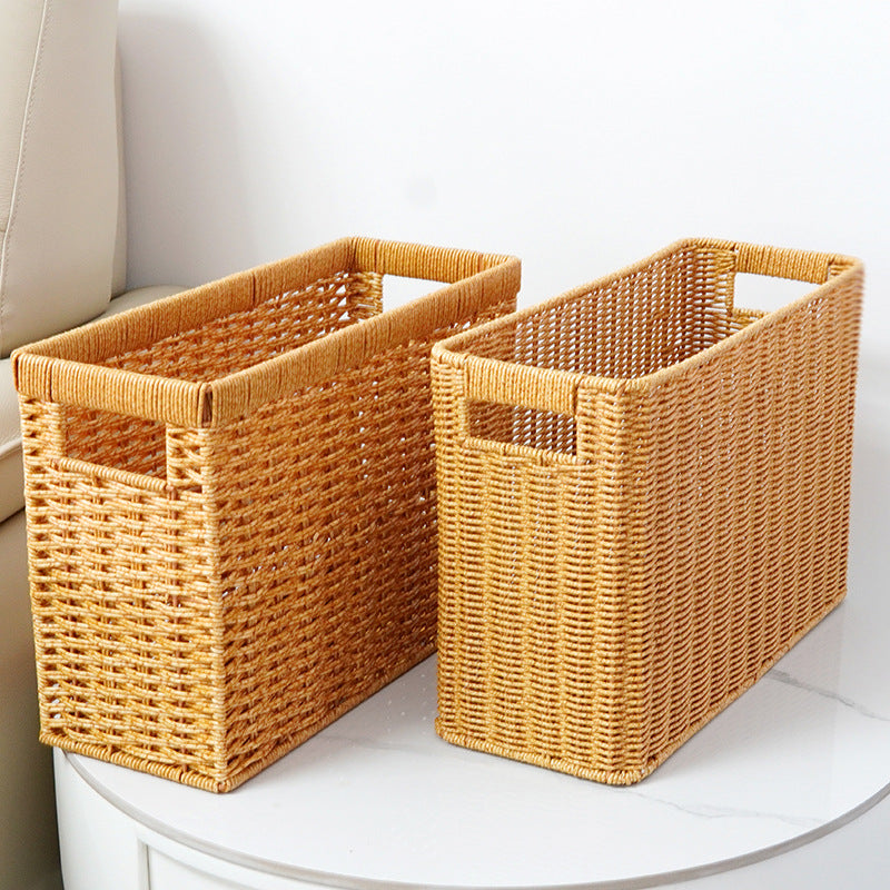 Women's Rectangular Storage Basket with Open Handles Kalsten