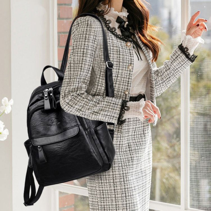 Structured Leather Backpack Acalora