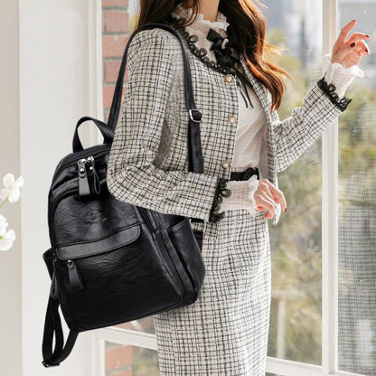 Structured Leather Backpack Acalora