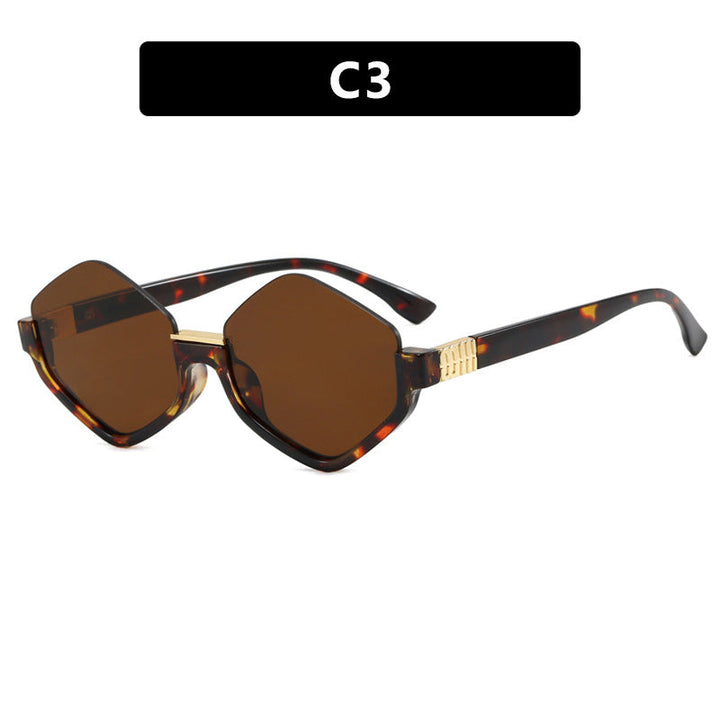 Women's fashionable sunglasses with trendy hexagonal frame and protective lenses Kalsten
