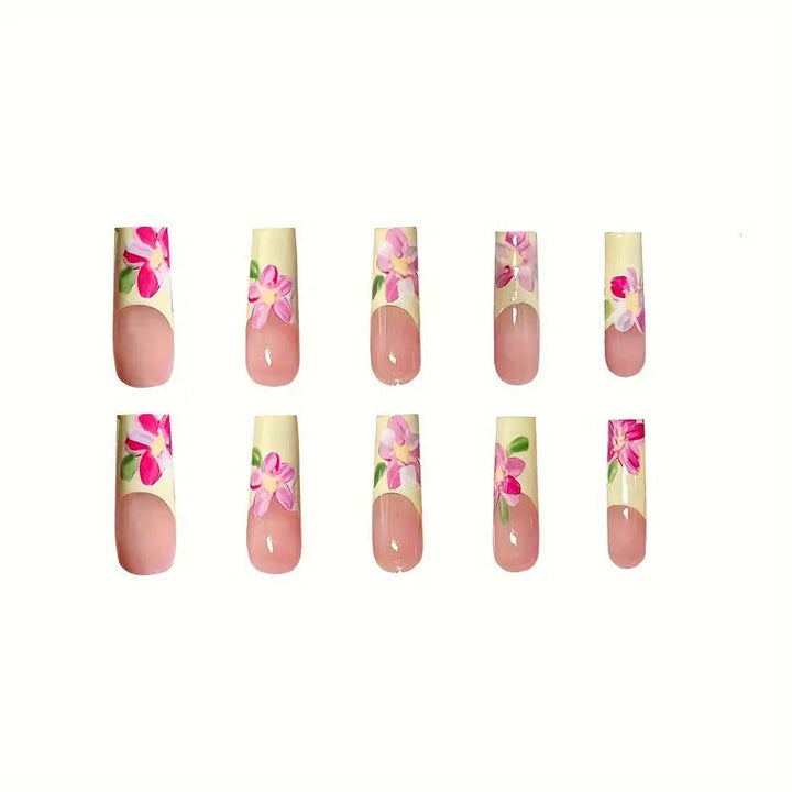 Decorative Floral Design Press-On Nails Kalsten