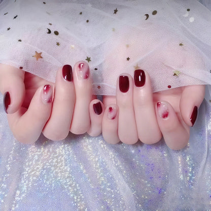 Artificial nails in modern glitter gradient design Acalora