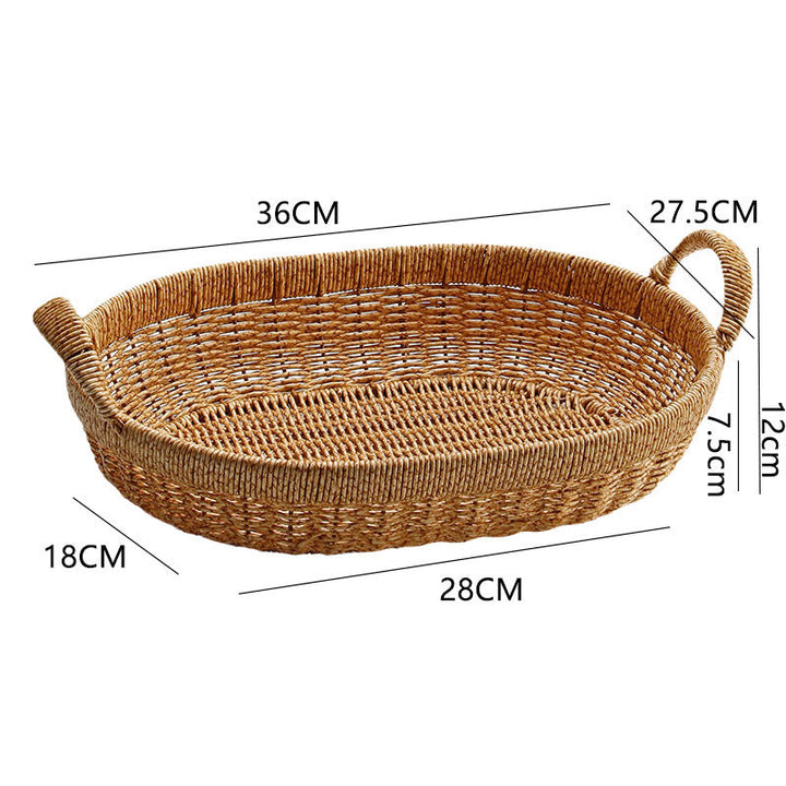 Handwoven Rectangular Storage Basket with Comfortable Handles Kalsten