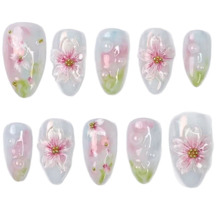 Nature-Themed Artistic Press-On Nail Set Kalsten