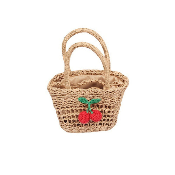 Basket bag with hand-knotted appliqués Kalsten