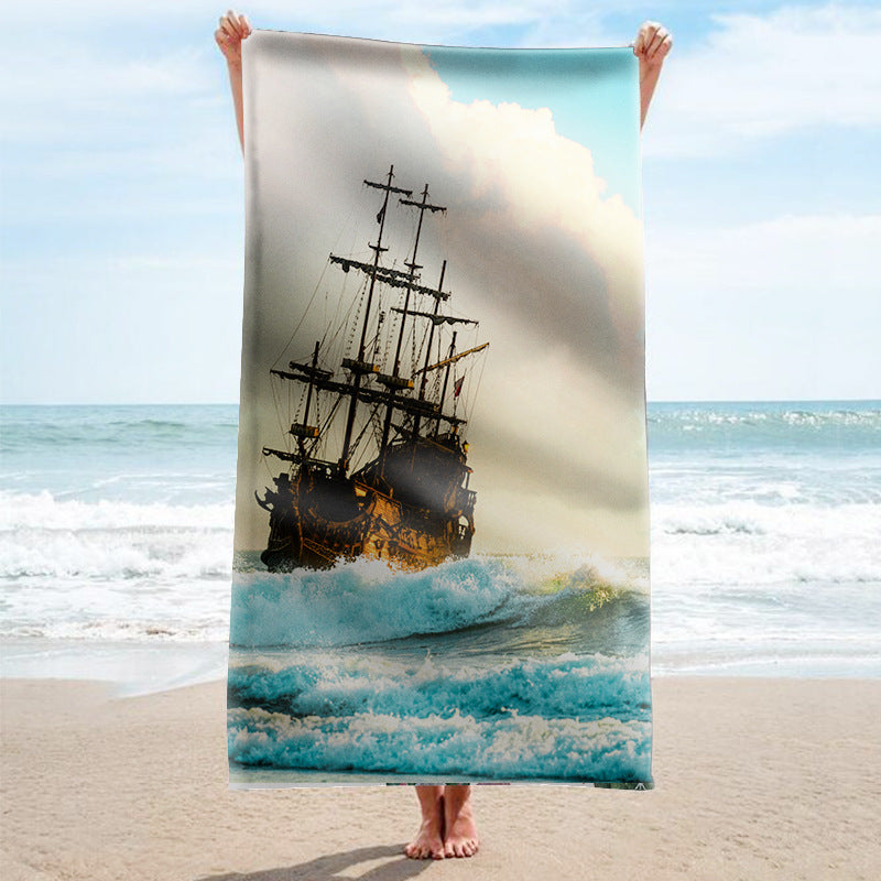 Beach towel with tropical flamingo pattern Kalsten