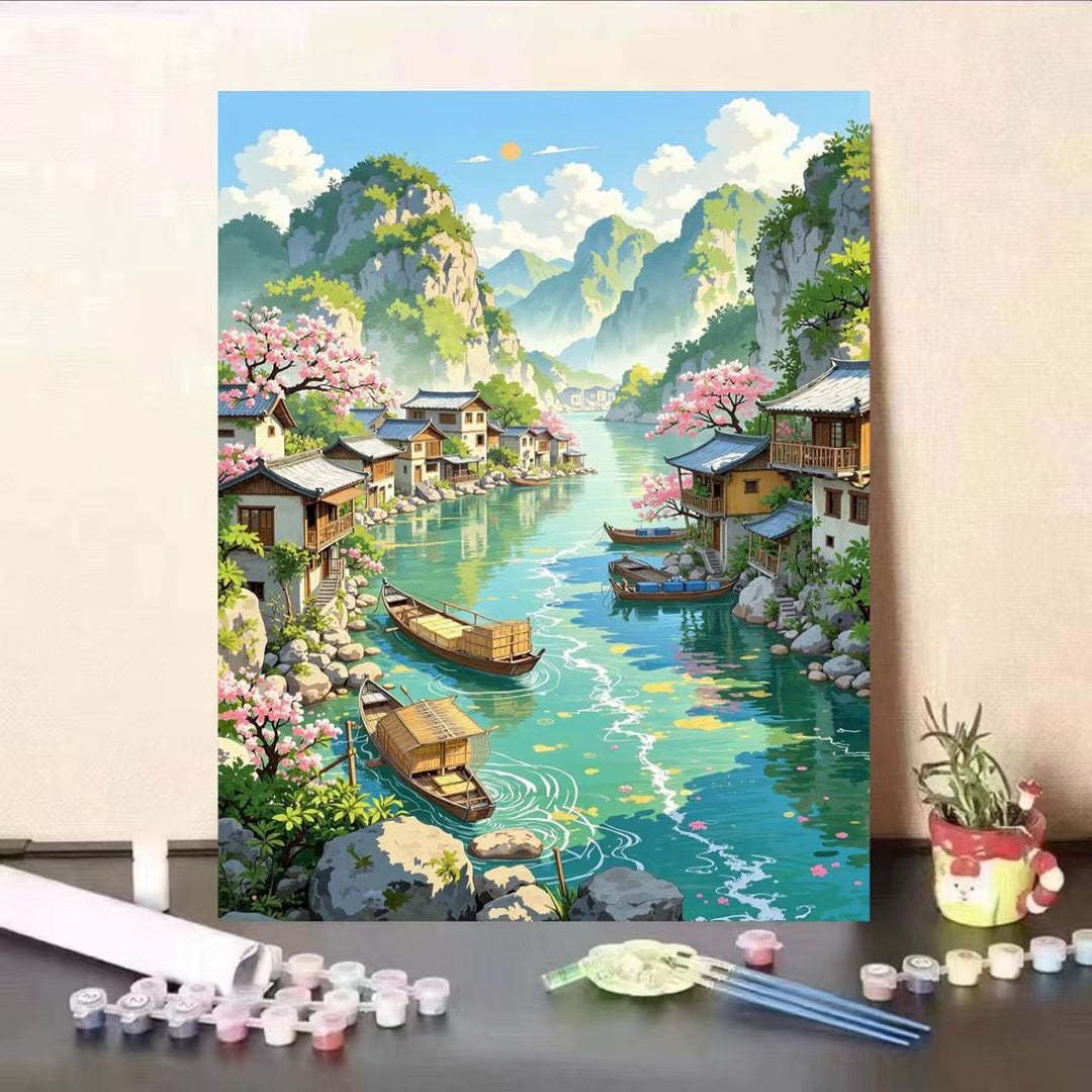 Scenic Landscape DIY Paint by Numbers Art Kit Kalsten