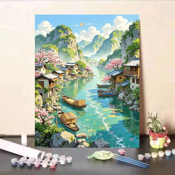 Scenic Landscape DIY Paint by Numbers Art Kit Kalsten