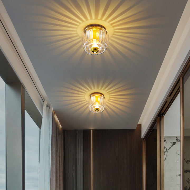 Flush Mount Light Copper 6.3 in Elegant Gold Bedroom Living Room Wall Lamp Luxury LED Incandescent Fixture | Kalsten