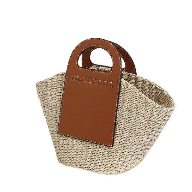 Fashionable basket bag with elegant leather accents Kalsten