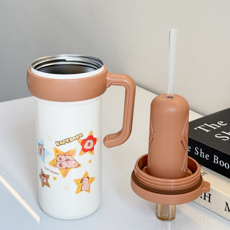 Insulated drinking bottle with integrated straw Kalsten