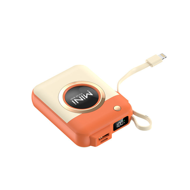 Portable Mini Power Bank with Integrated Charging Cable and Innovative Design Kalsten