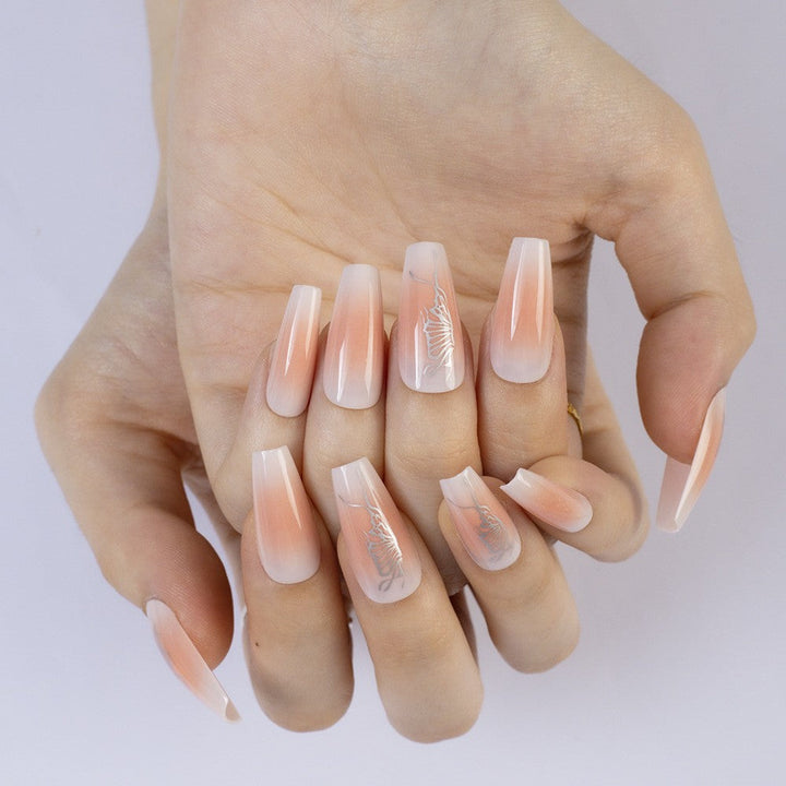 High-gloss artificial nails with rose effect Kalsten