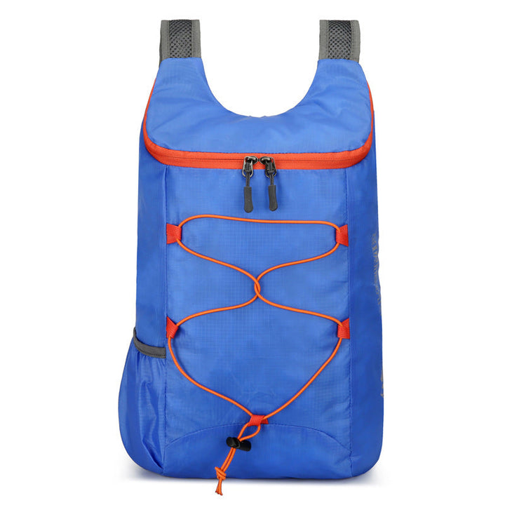 Women’s foldable lightweight day backpack with elastic front drawstring and side mesh pockets Kalsten