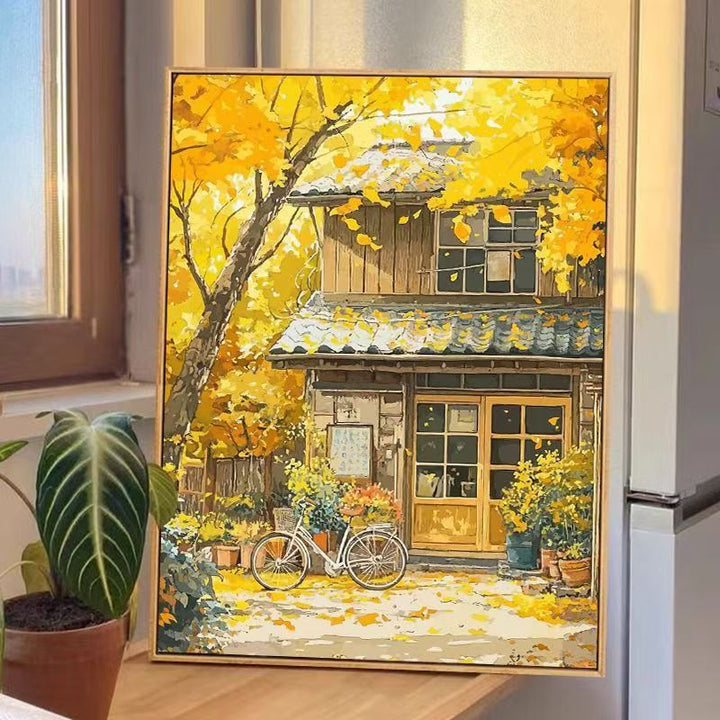 Autumn House Scene Canvas Wall Art Kalsten
