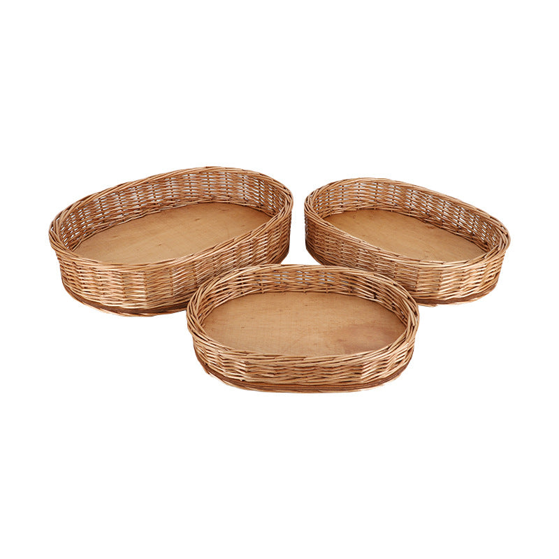 Rustic Oval Woven Storage Baskets Acalora