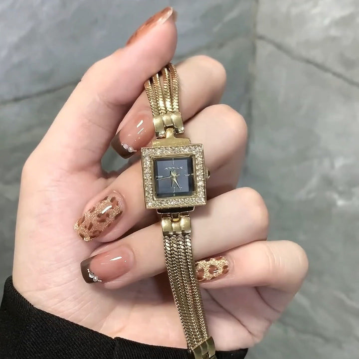 Elegant wristwatch with square dial and luxurious mesh band Kalsten