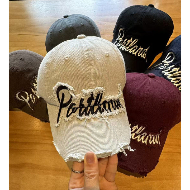 Unisex Distressed Cotton Baseball Cap Kalsten