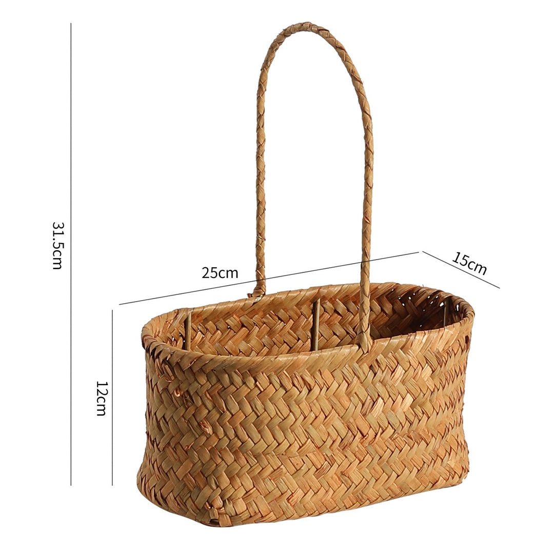Handwoven Natural Fiber Carrying Basket Kalsten