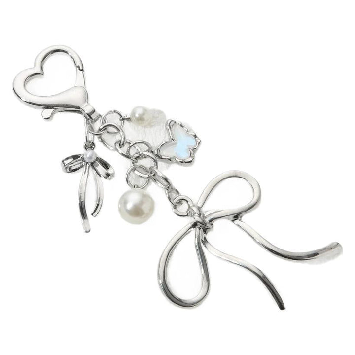 Decorative Heart and Bow Charm Keychain Kalsten