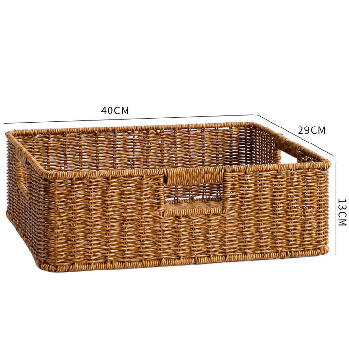 Handcrafted Large Rectangular Wicker Storage Basket Kalsten