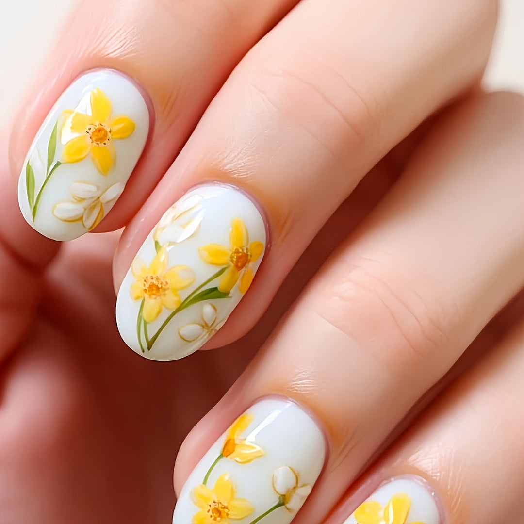 Floral-Themed Press-On Nail Art Set Kalsten