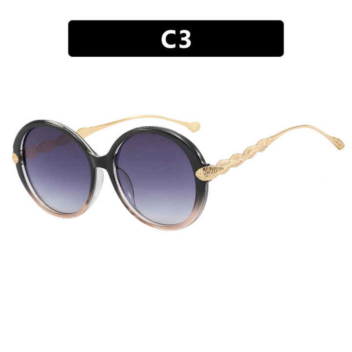 Ladies large round sunglasses with decorative metal accents Kalsten