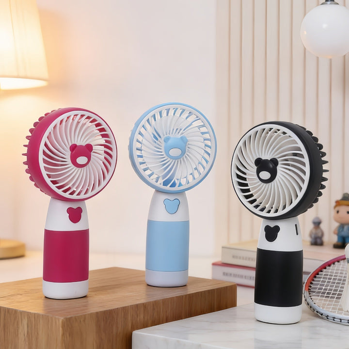 Ladies Portable Hand Fan with Cute Bear Design Kalsten