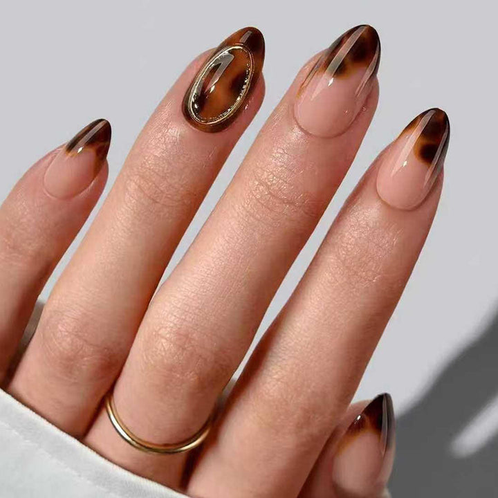 Shiny Artificial Nails in Elegant Teardrop Design Kalsten