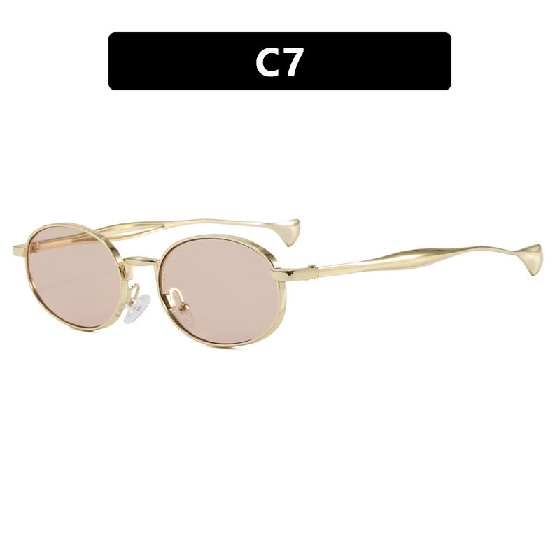 Women's robust round sunglasses with mirrored lenses Kalsten