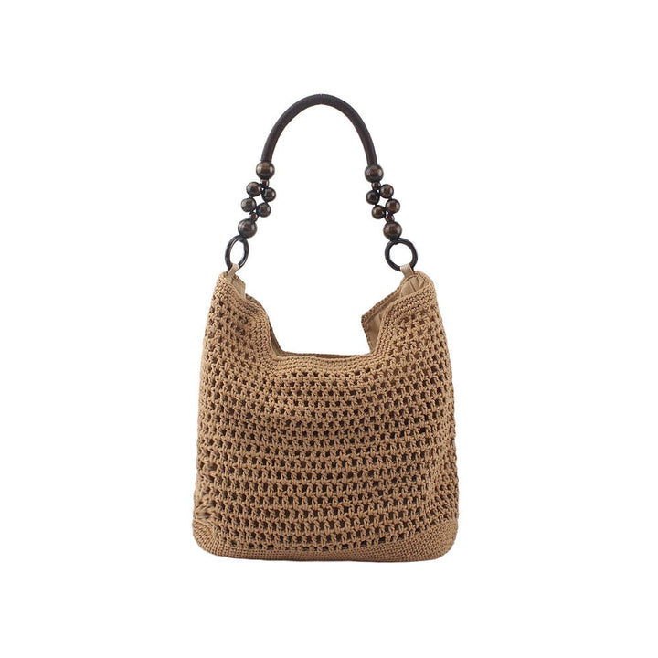 Shoulder bag with ornate wooden handles Kalsten