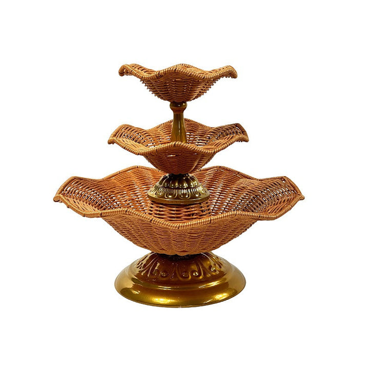 Women's elegant tray stand made of woven material Kalsten