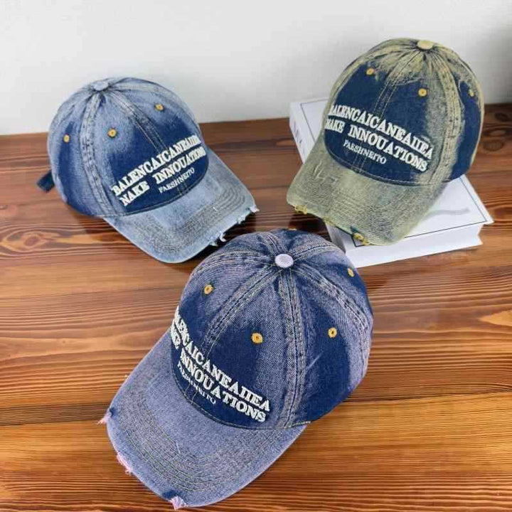 Unisex Vintage-Inspired Distressed Denim Baseball Cap Kalsten