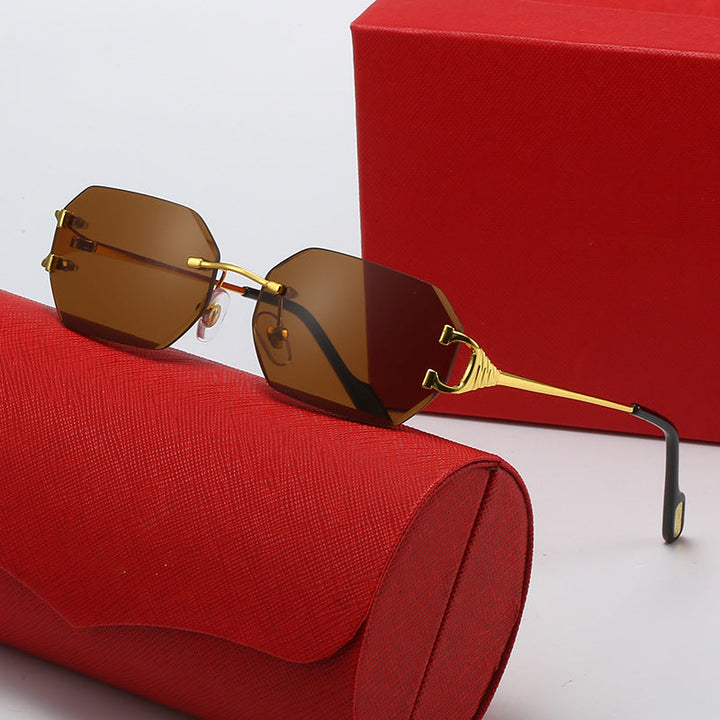 Ladies modern octagon sunglasses with stylish metal frame and polarized lenses Kalsten