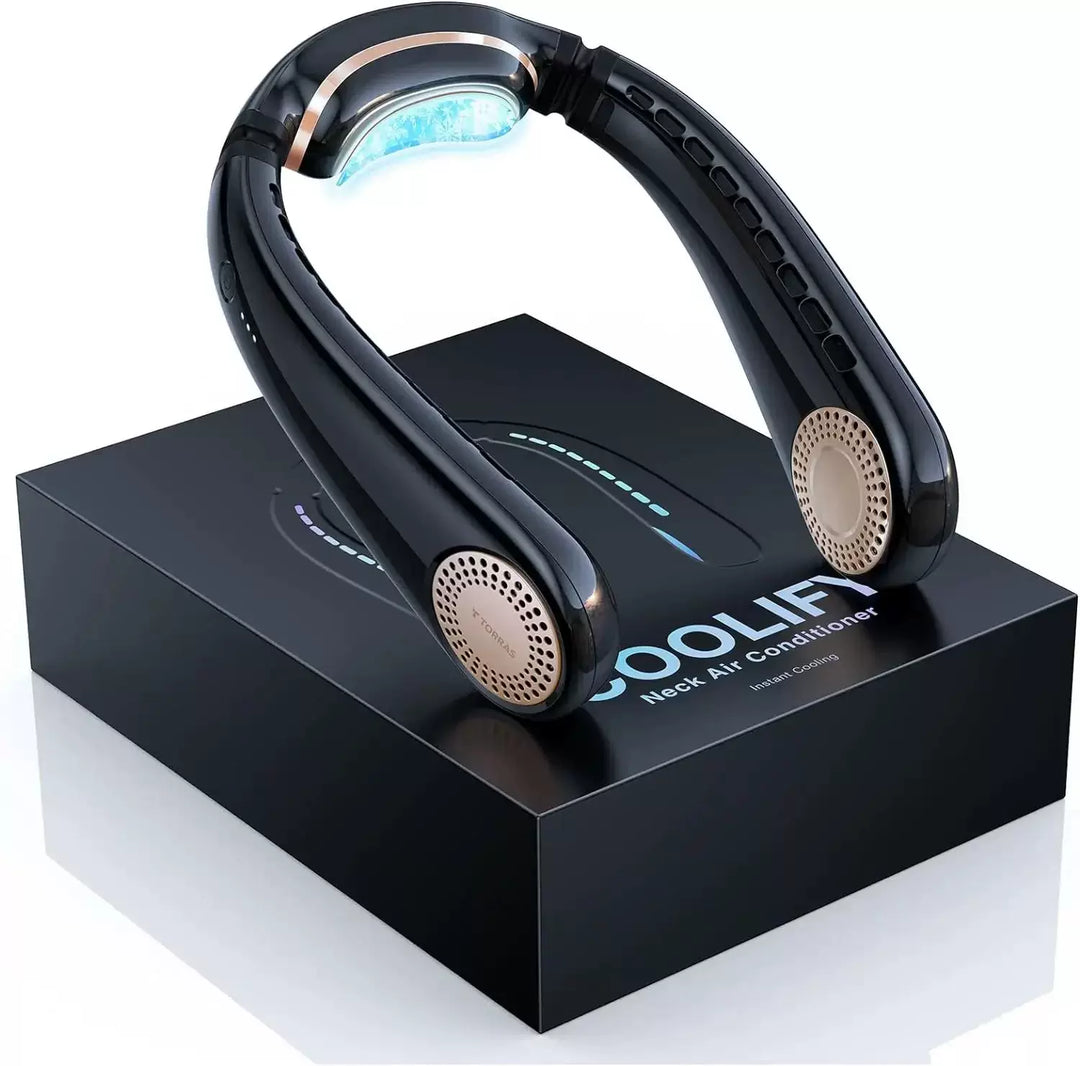 Unisex one size ergonomic bladeless neck air cooler with adjustable turbine vents Kalsten