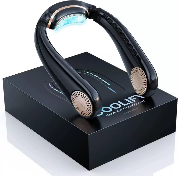 Unisex one size ergonomic bladeless neck air cooler with adjustable turbine vents Kalsten