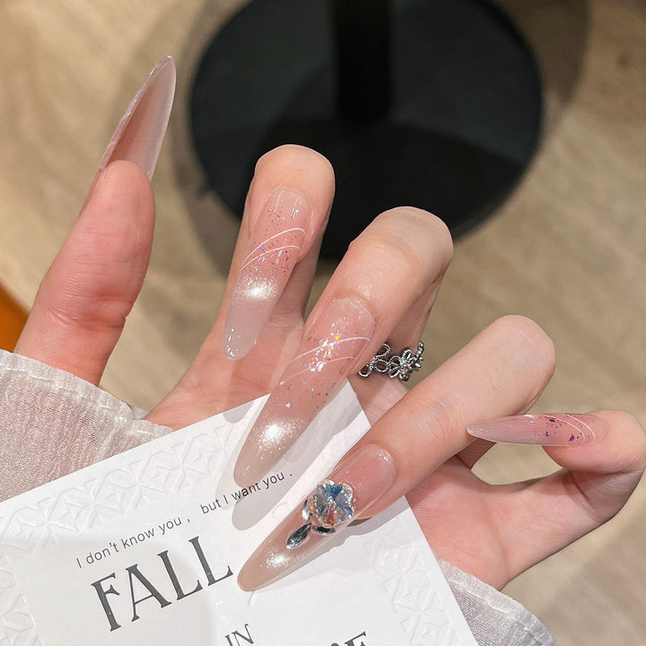 Decorative Gem-Embellished Press-On Nails Kalsten