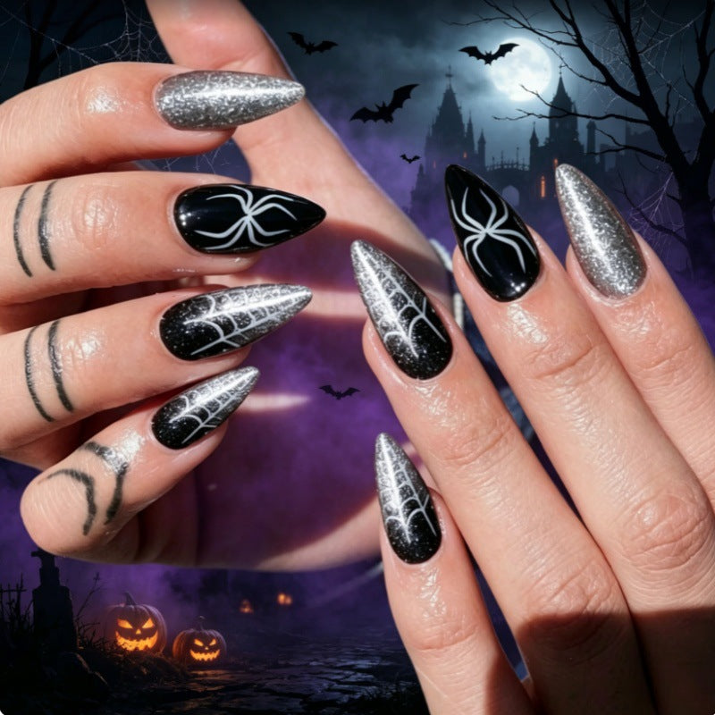 Halloween-Themed Spider Design Press-On Nails Kalsten