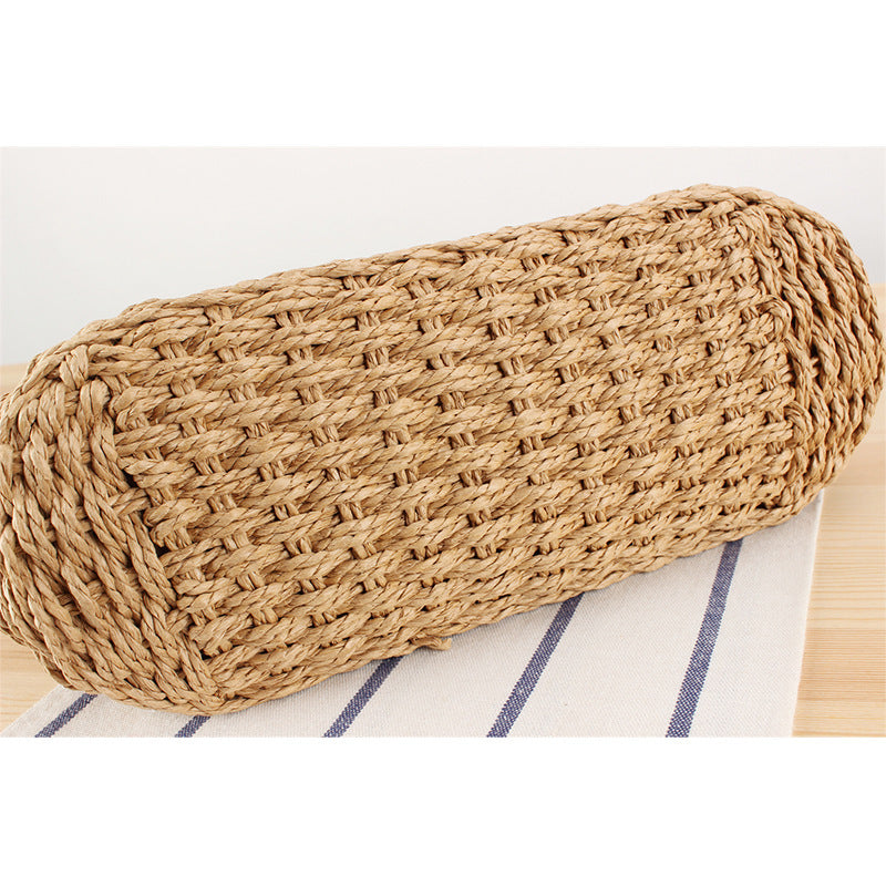 Handbag Made of Handwoven Braid with Sturdy Leather Handles Kalsten