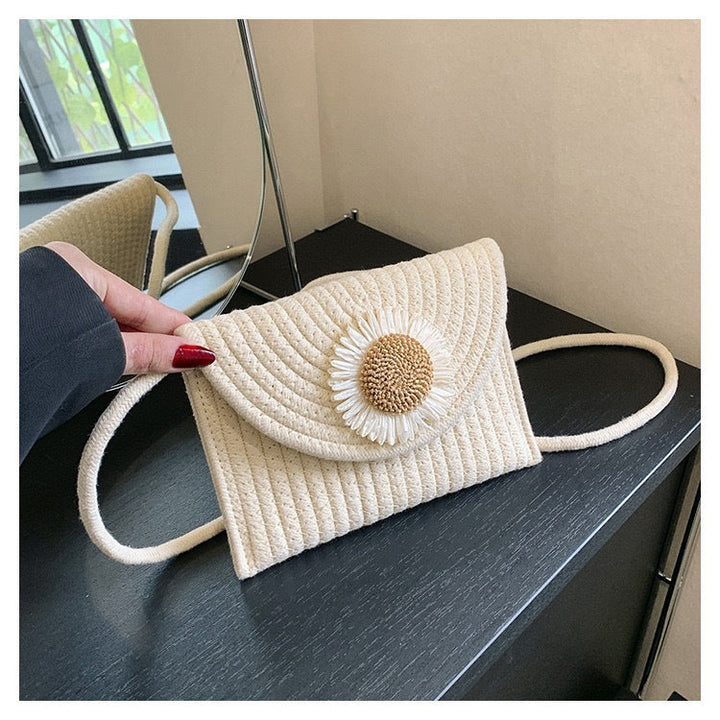 Fashionable shoulder bag with flower appliqué Kalsten