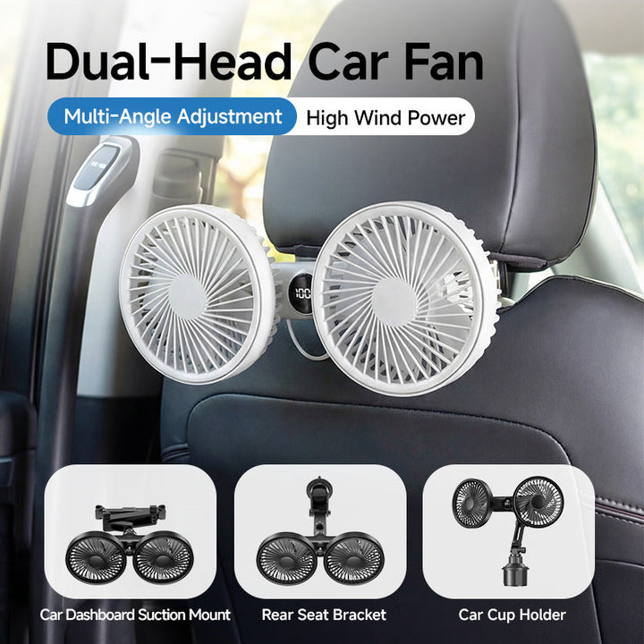 Unisex Dual-Head Rotating Clip-On Fan Kalsten