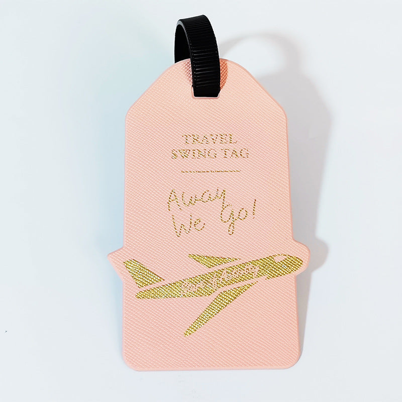 premium travel luggage tag with embossed airplane motif Kalsten