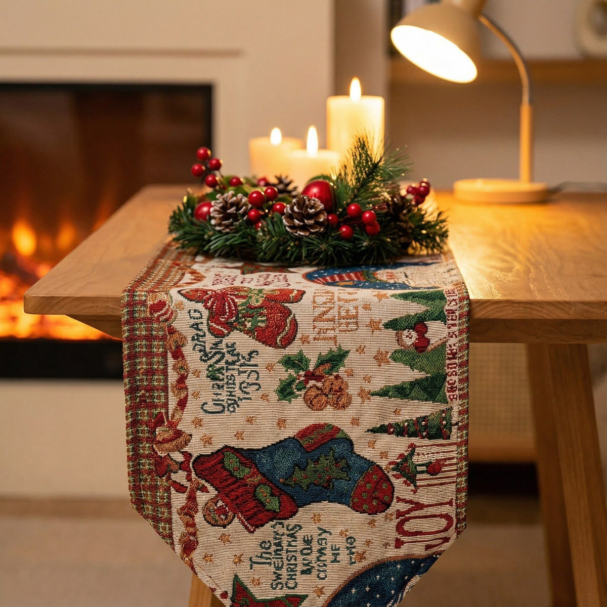 Festive Holiday-Themed Table Runner