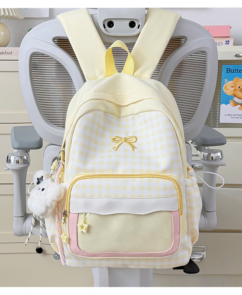 Checkered Patterned Kids' School Backpack
