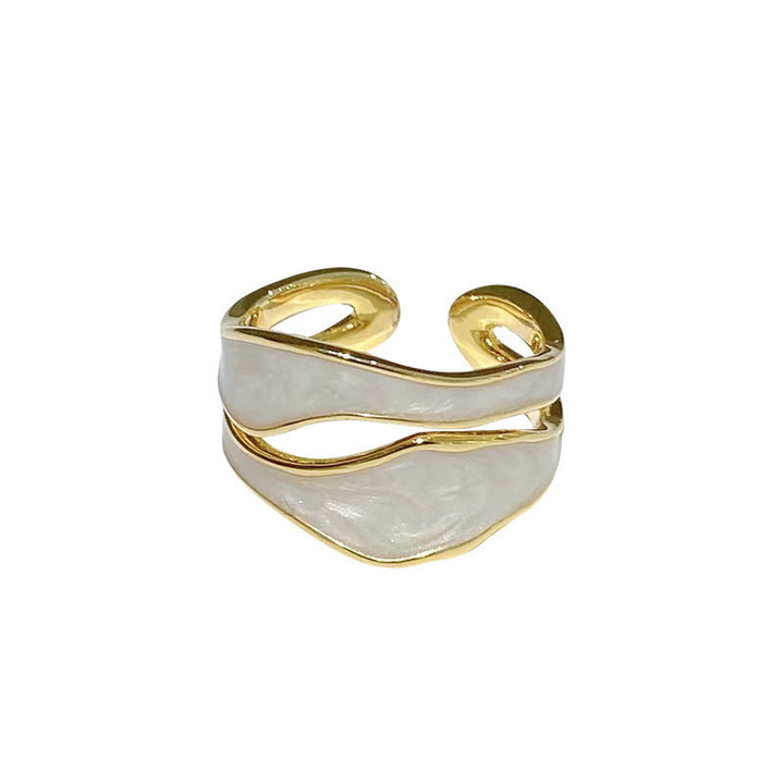 Elegant double ring with organic design Kalsten